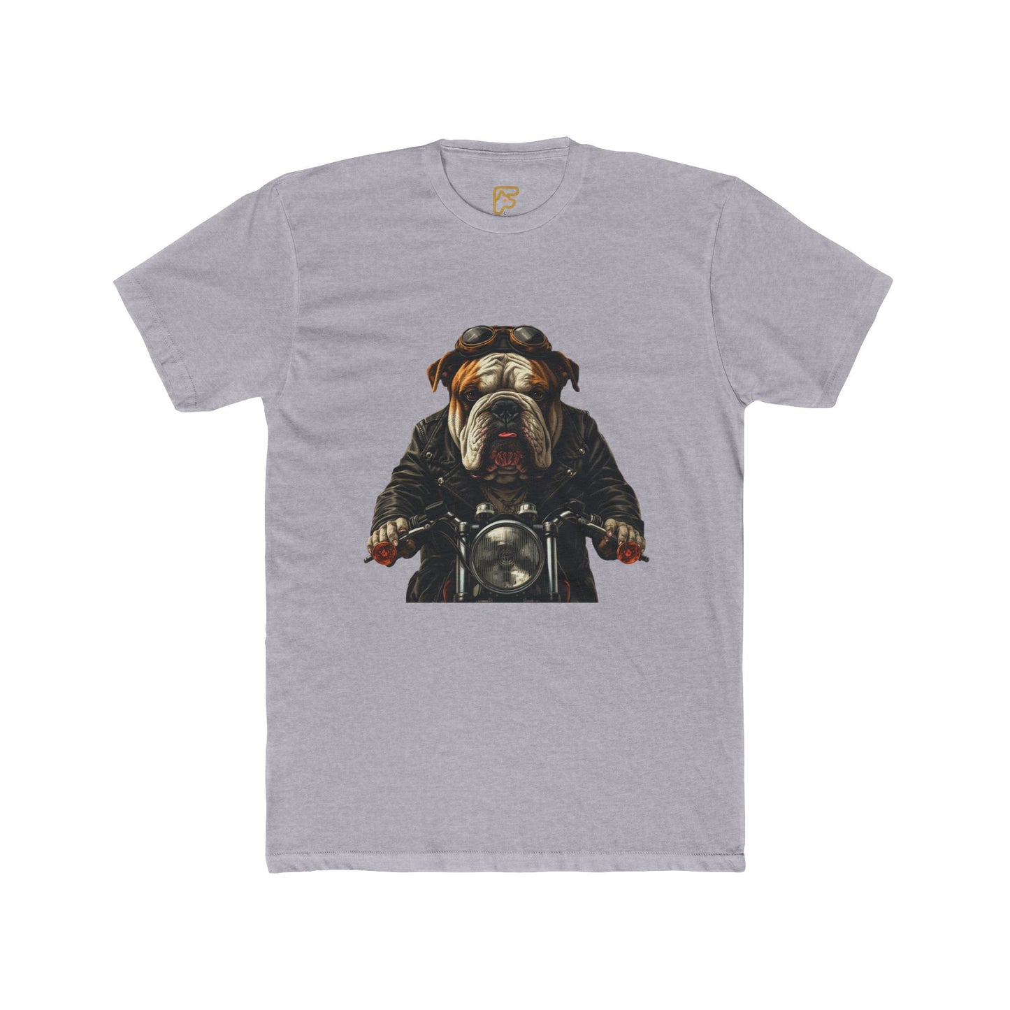 Bulldog Biker T‑Shirt — Motorcycle Dog Graphic Tee