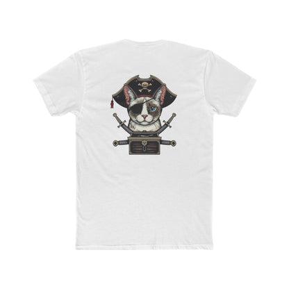 Pirate Cat Graphic Tee — Novelty Cat Pirate Skull & Crossed Cutlasses T-Shirt