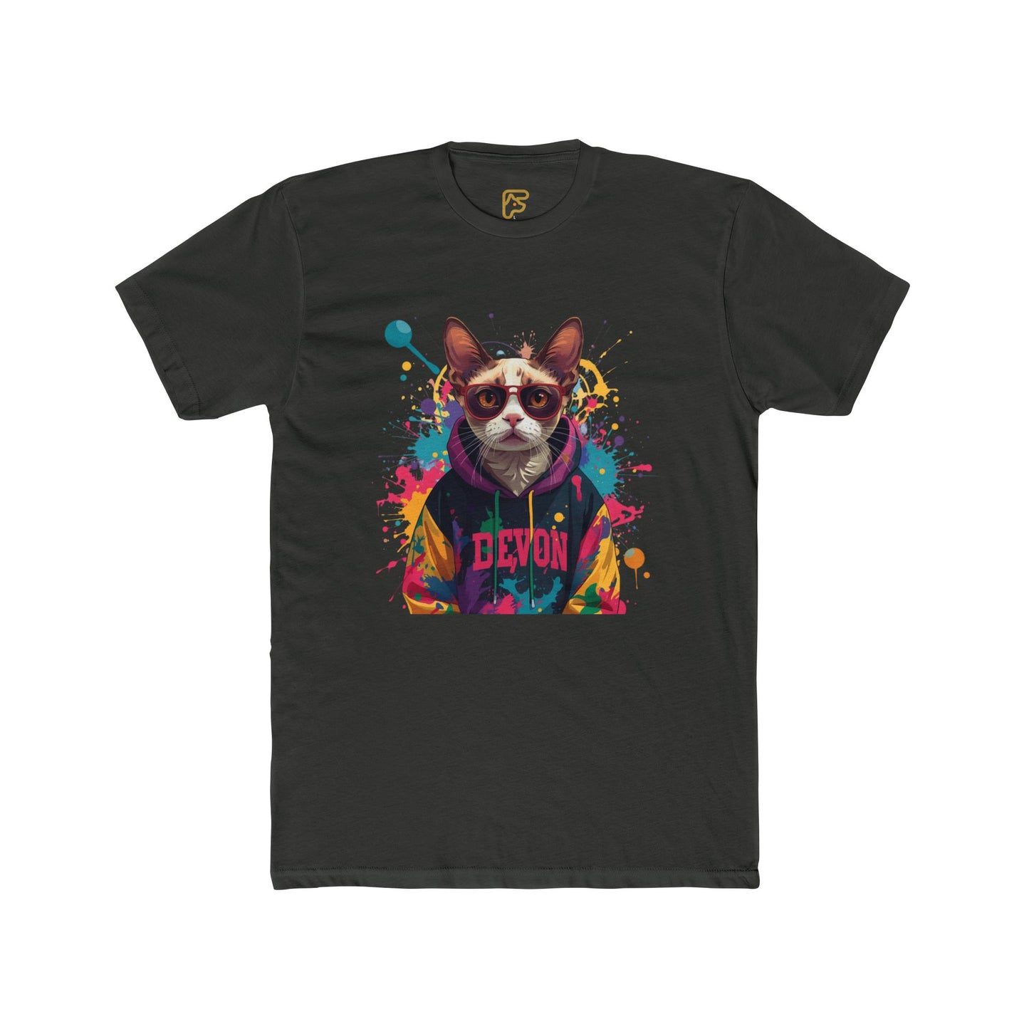 Devon Cool Cat Graphic Tee — Colorful Streetwear Cat T-Shirt