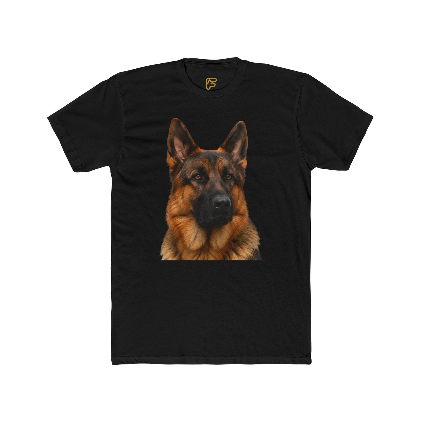 German Shepherd Portrait T-Shirt — Realistic Dog Face Tee for Dog Lovers