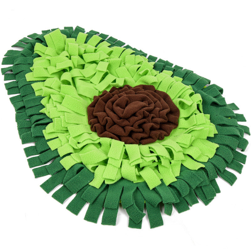 Dog Snuffle Mat Interactive Puzzle Toy – Avocado Treat Feeding Training Blanket for Stress Relief, Non-Slip & Washable (69×53cm, Green)