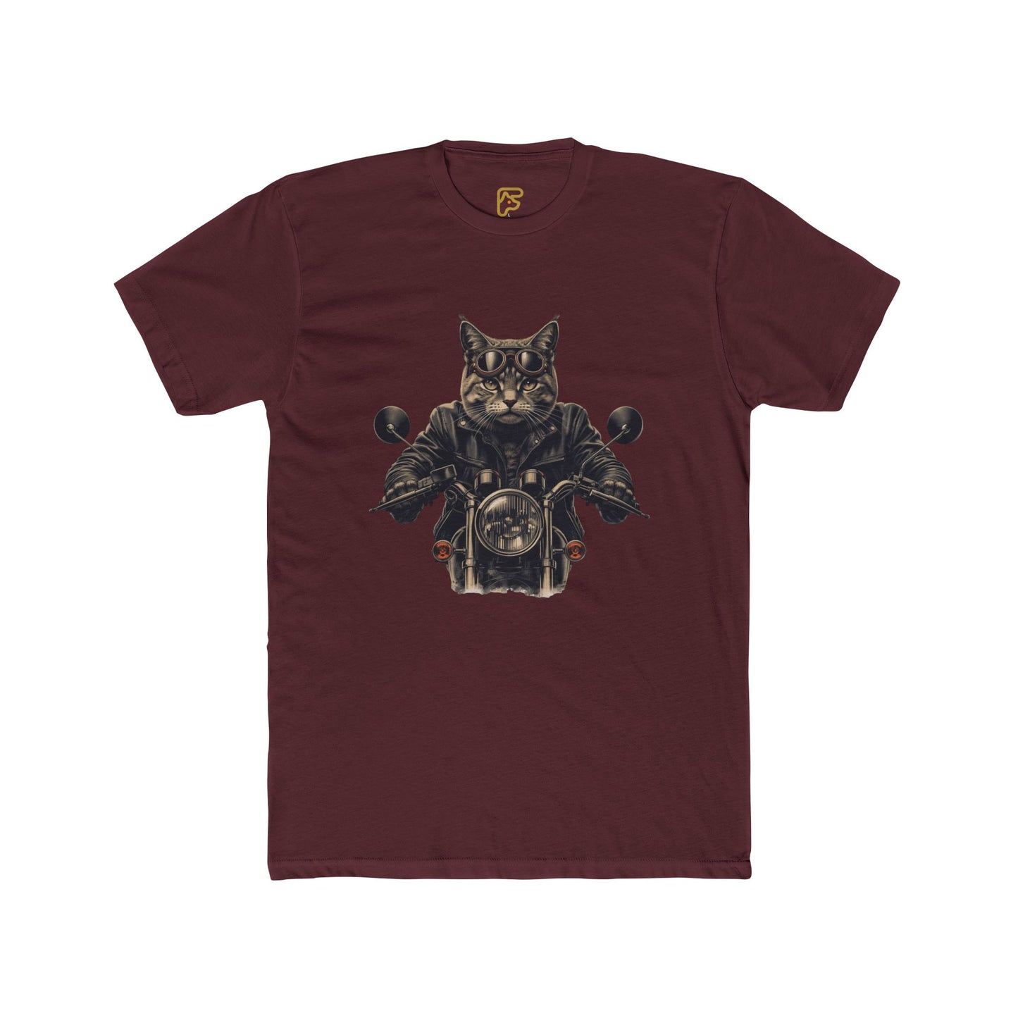Cat Biker T-Shirt — Motorcycle Cat Rider Graphic Tee