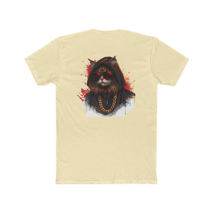 Cat Portrait Tee — Urban Streetwear Cat with Gold Chain Graphic T-Shirt