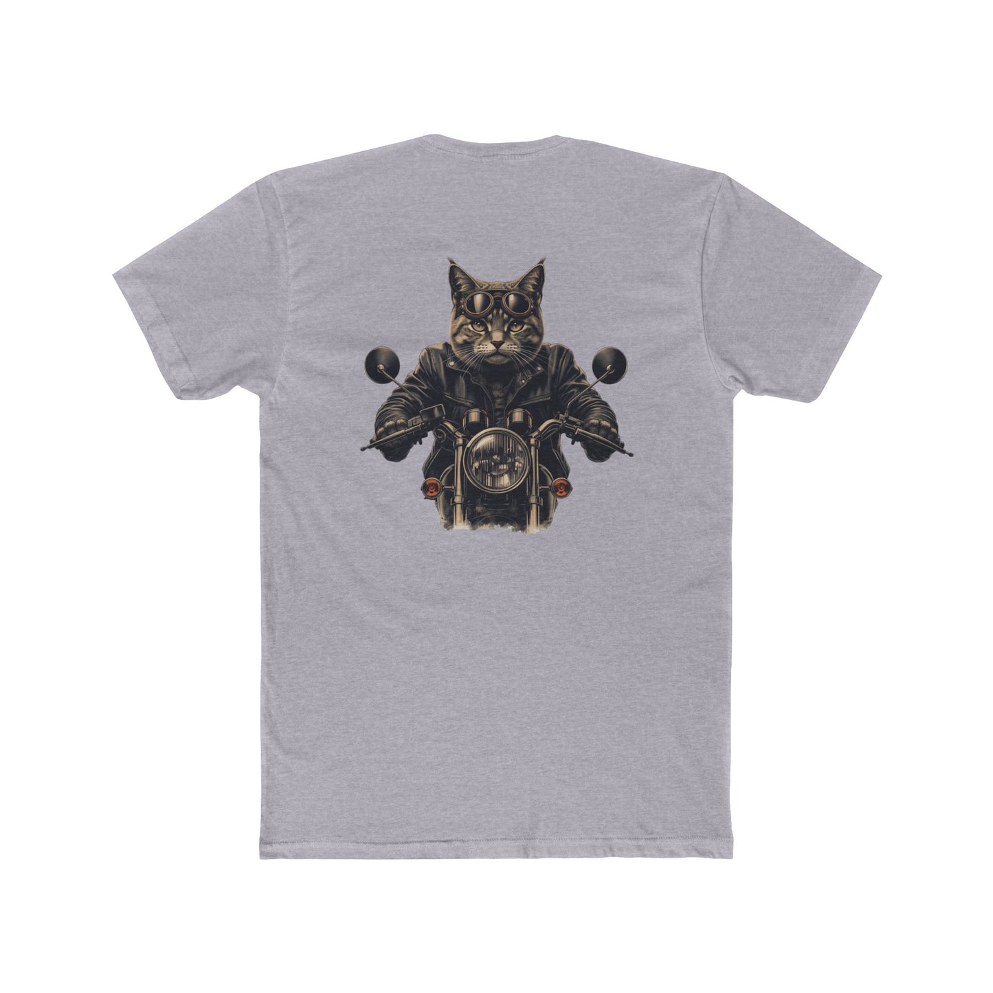 Biker Cat T‑Shirt — Motorcycle Riding Cat Graphic Tee