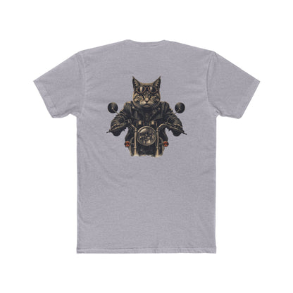Biker Cat T‑Shirt — Motorcycle Riding Cat Graphic Tee