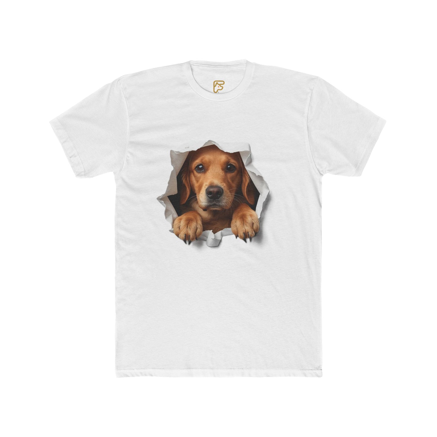 Dog Peeking Through Hole T-Shirt