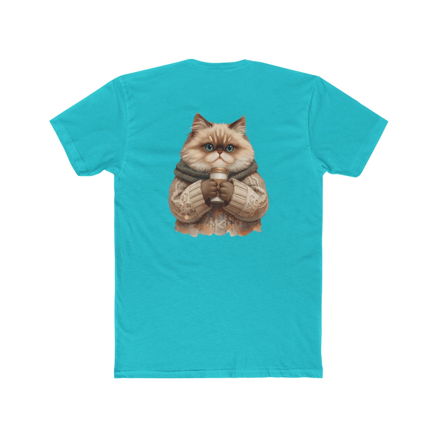 Cozy Cat Crew Tee — Cute Sweater Cat Graphic T-Shirt