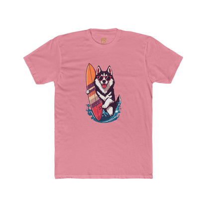 Surfing Husky Graphic Tee — Cute Dog Surfboard T-Shirt
