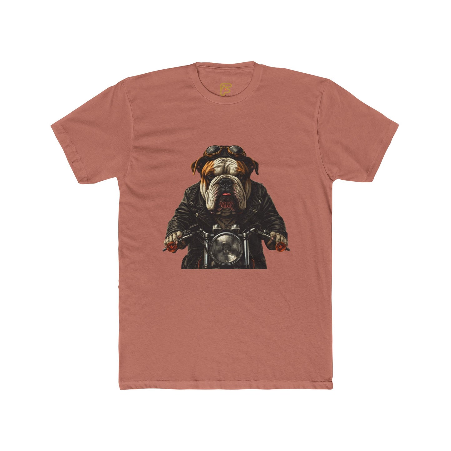 Bulldog Biker T‑Shirt — Motorcycle Dog Graphic Tee
