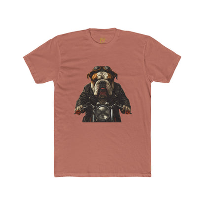 Bulldog Biker T‑Shirt — Motorcycle Dog Graphic Tee