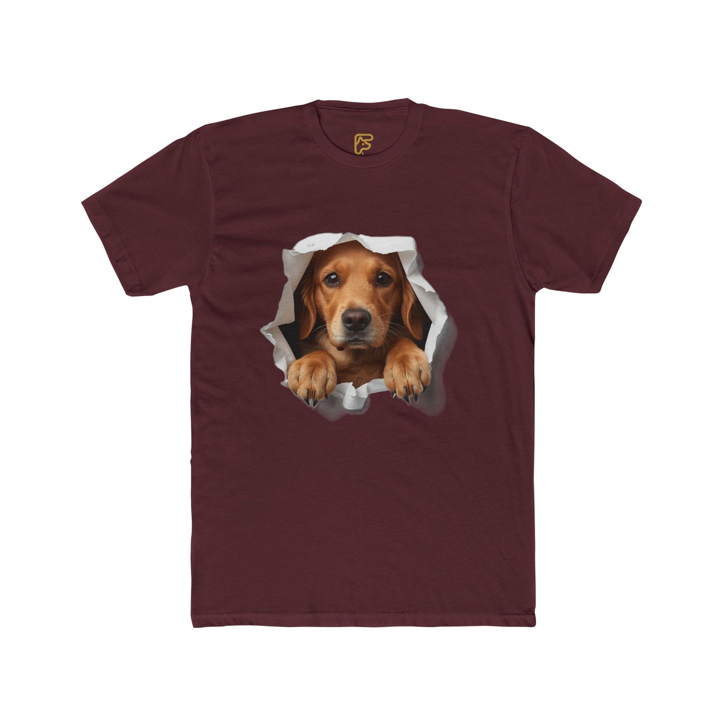 Dog Peeking Through Hole T-Shirt