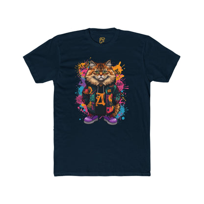 Street Style Cat Graphic Tee — Colorful Urban Cat Print T-Shirt