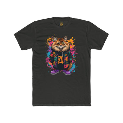 Street Style Cat Graphic Tee — Colorful Urban Cat Print T-Shirt