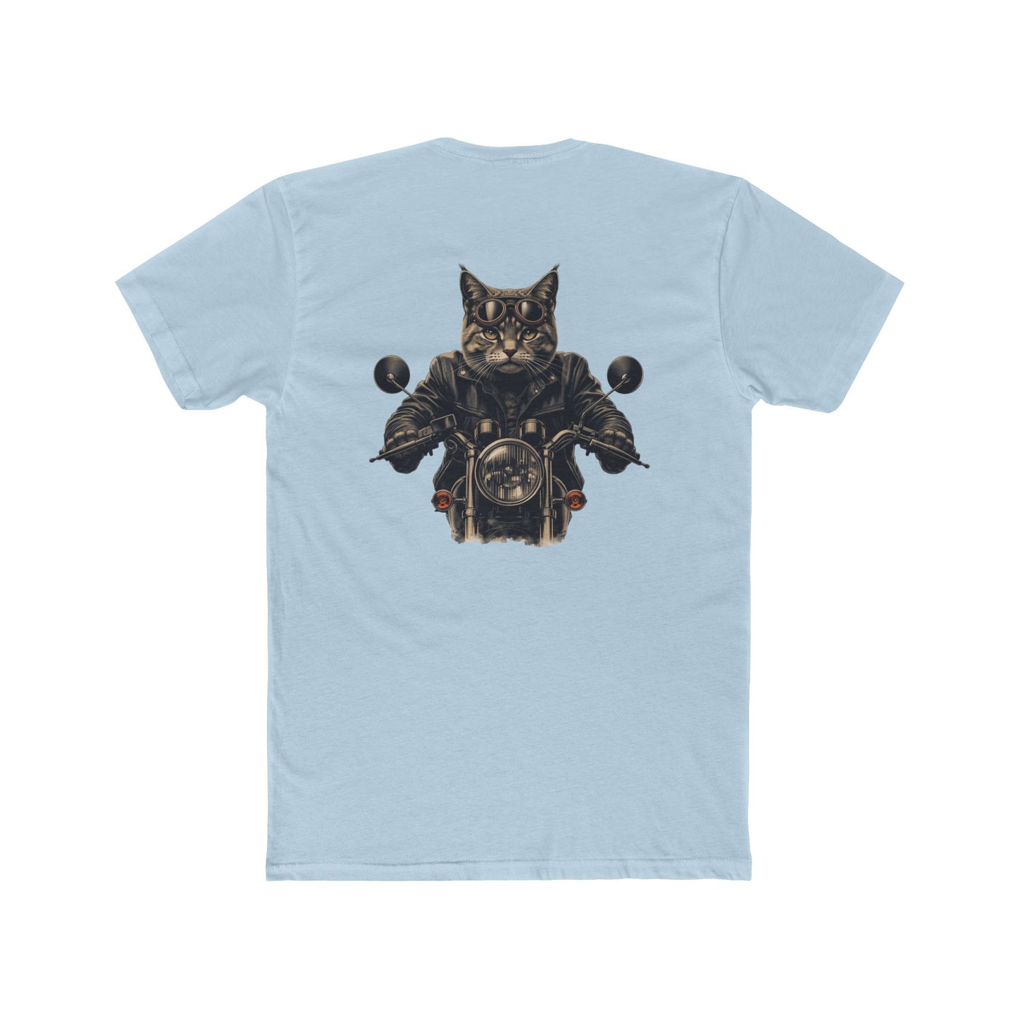 Biker Cat T‑Shirt — Motorcycle Riding Cat Graphic Tee