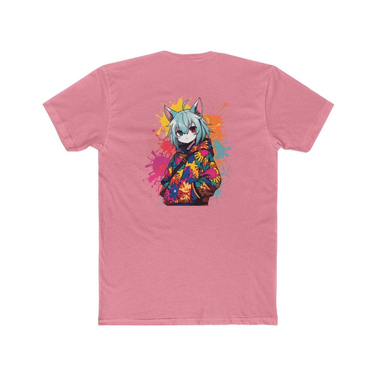 Anime Cat Girl Tee — Colorful Streetwear Graphic T-Shirt