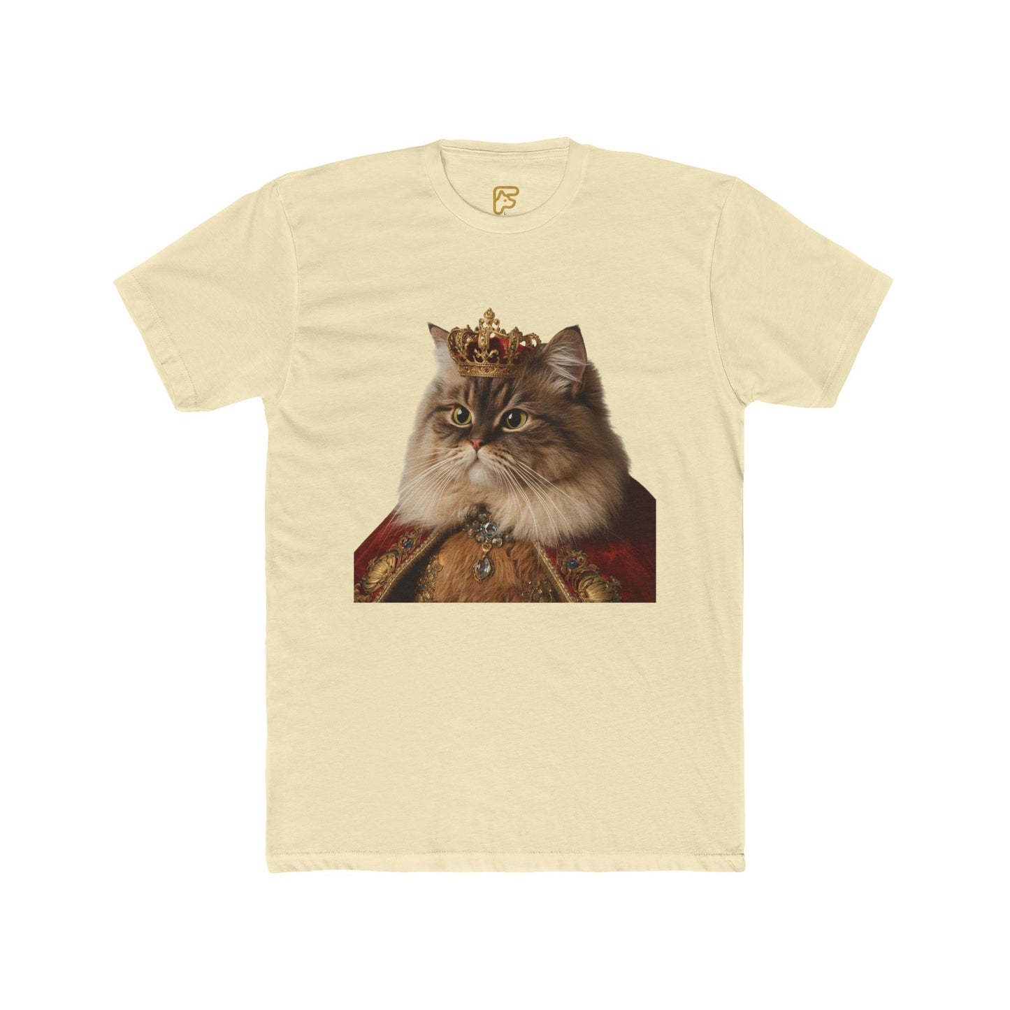Royal Cat Portrait Tee — Vintage Crowned Kitty Graphic T-Shirt