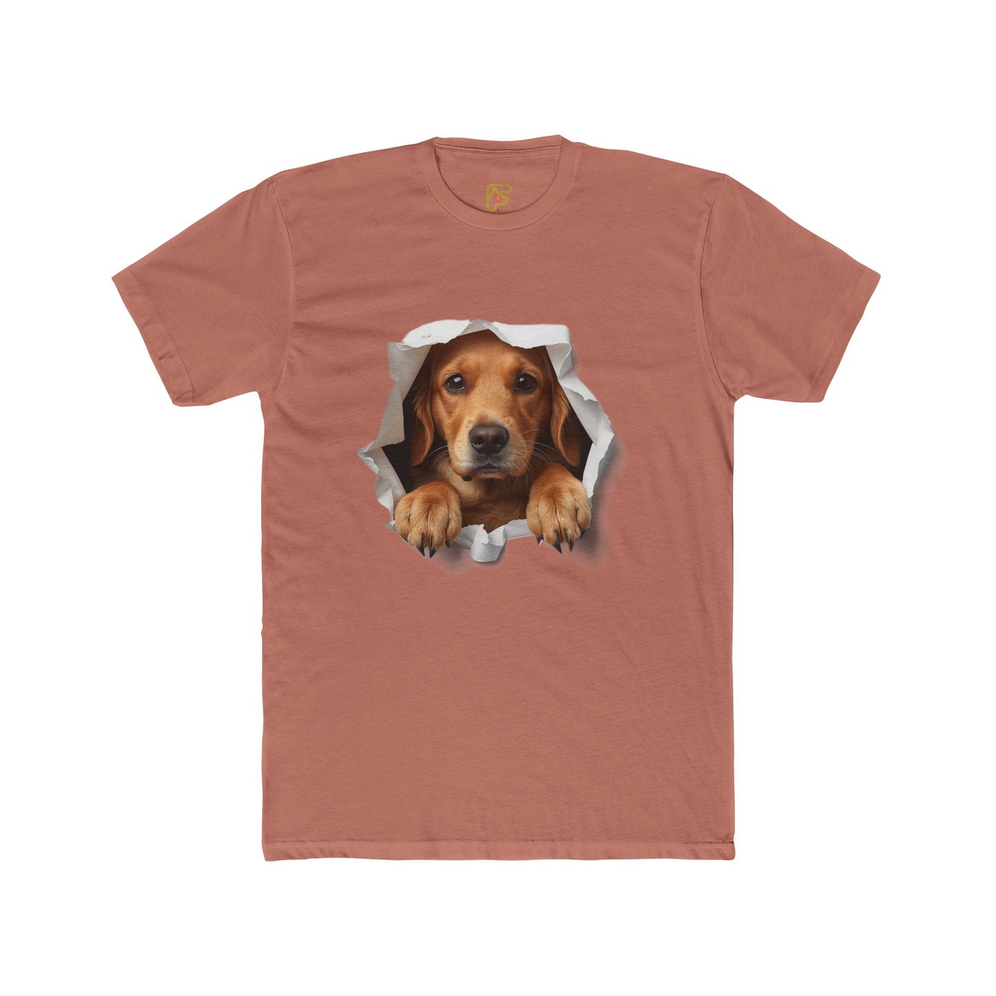 Dog Peeking Through Hole T-Shirt