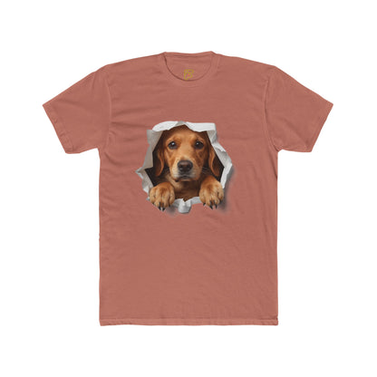 Dog Peeking Through Hole T-Shirt