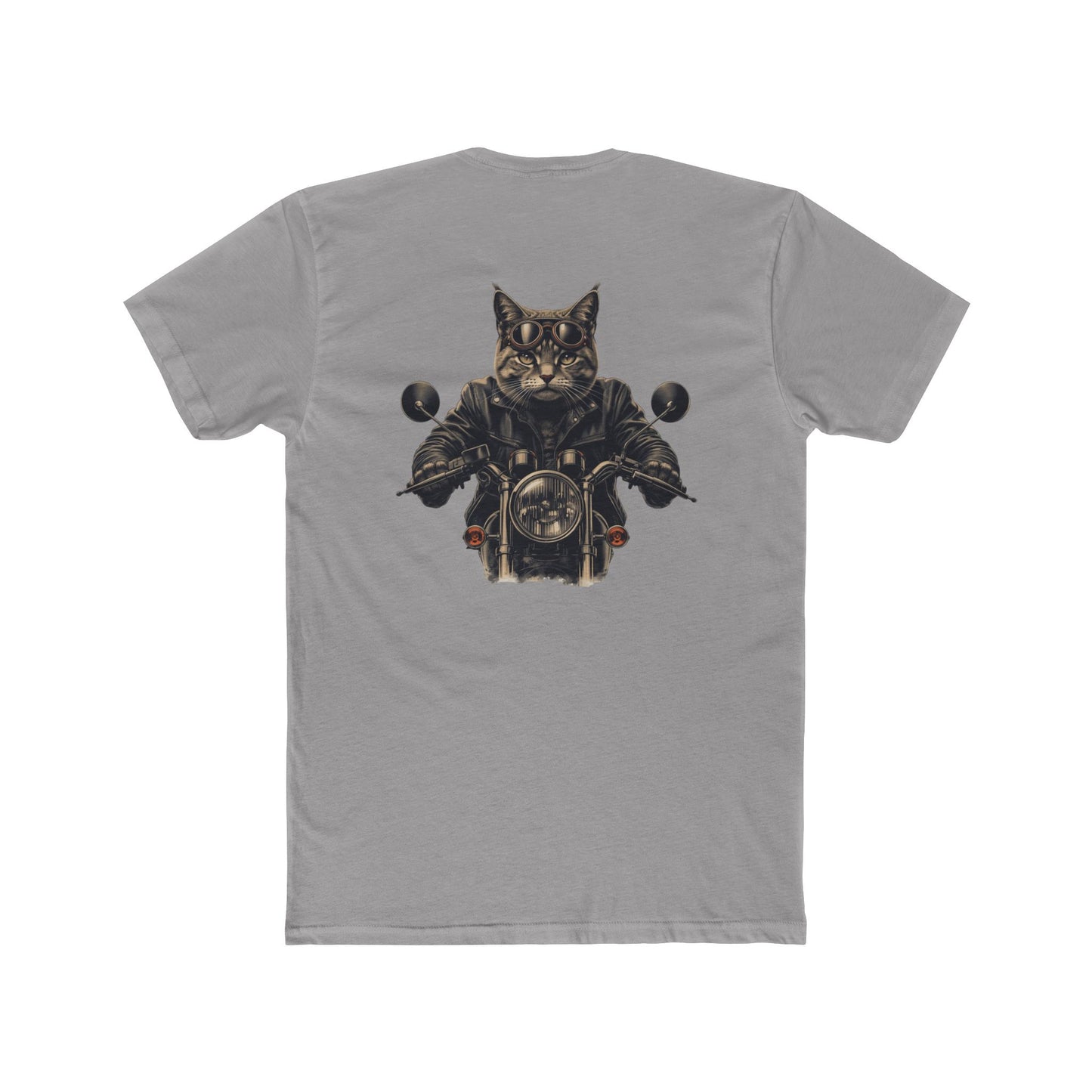 Biker Cat T‑Shirt — Motorcycle Riding Cat Graphic Tee