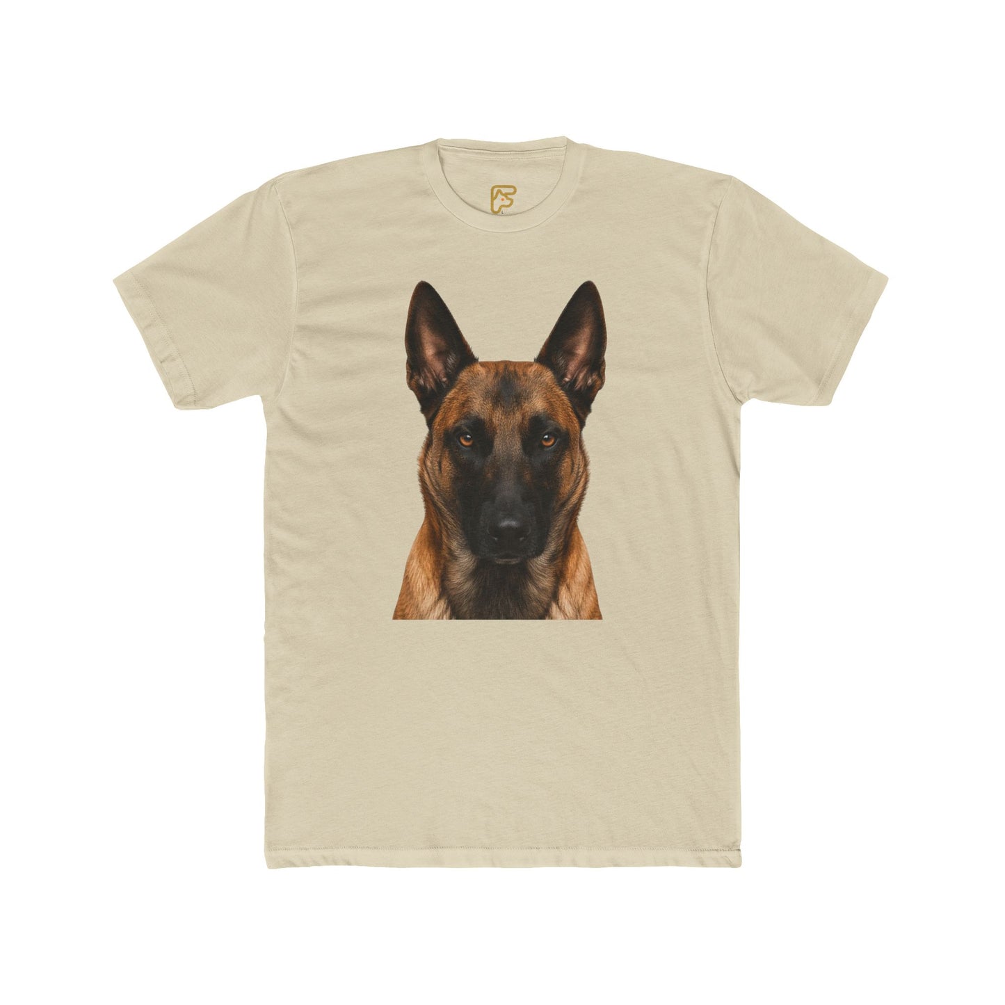 Belgian Malinois Portrait T-Shirt — Realistic Dog Face Tee for Pet Lovers