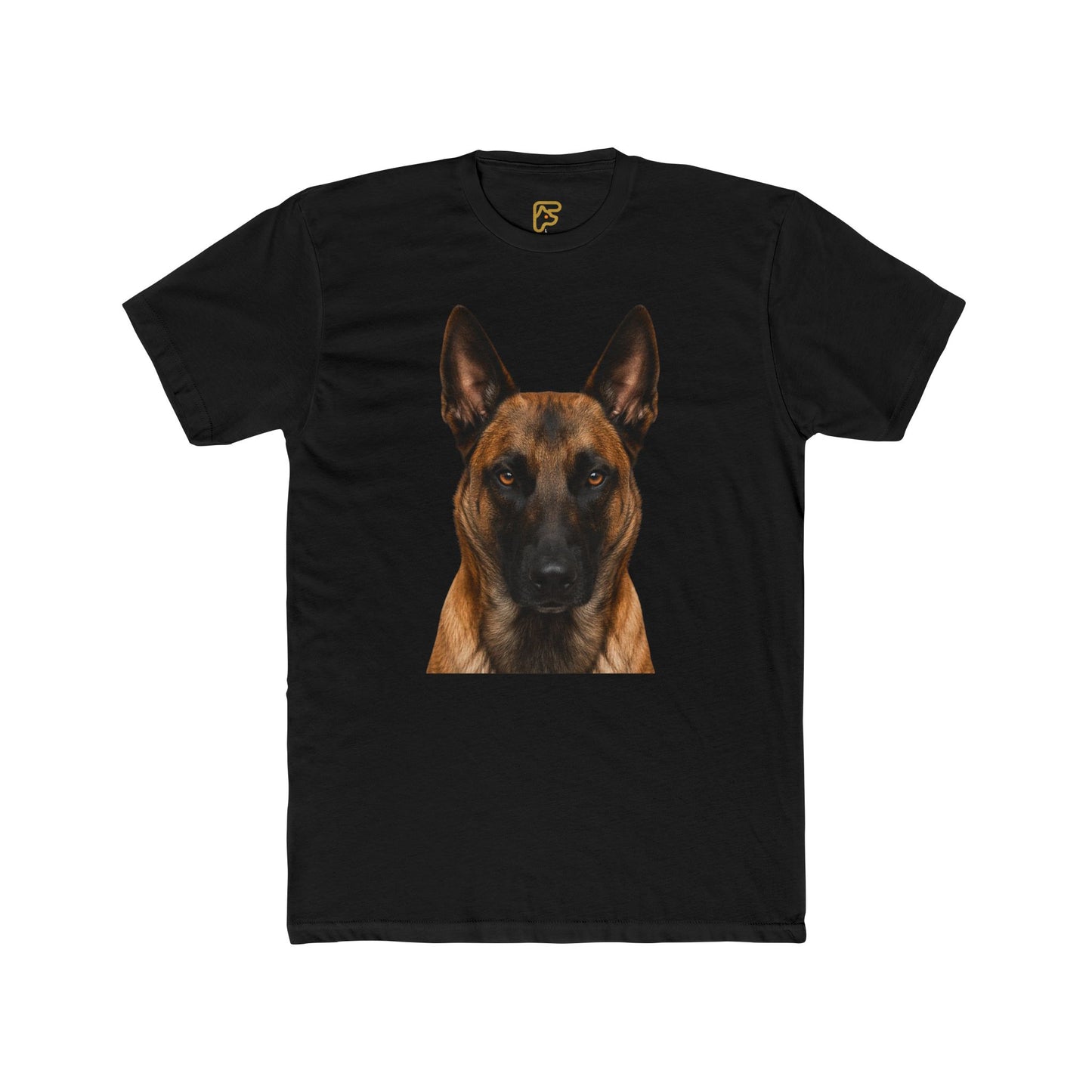 Belgian Malinois Portrait T-Shirt — Realistic Dog Face Tee for Pet Lovers