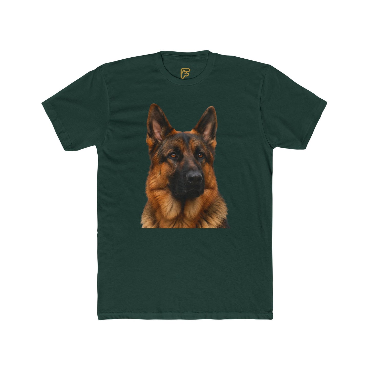 German Shepherd Portrait T-Shirt — Realistic Dog Face Tee for Dog Lovers
