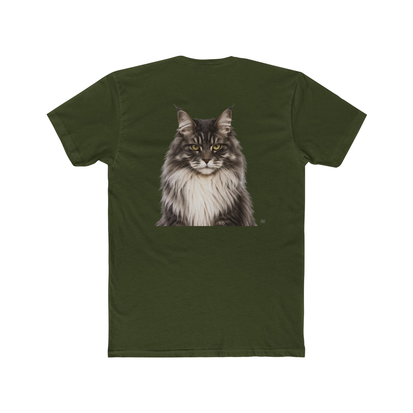 Cat Portrait T‑Shirt — Realistic Maine Coon Graphic Tee