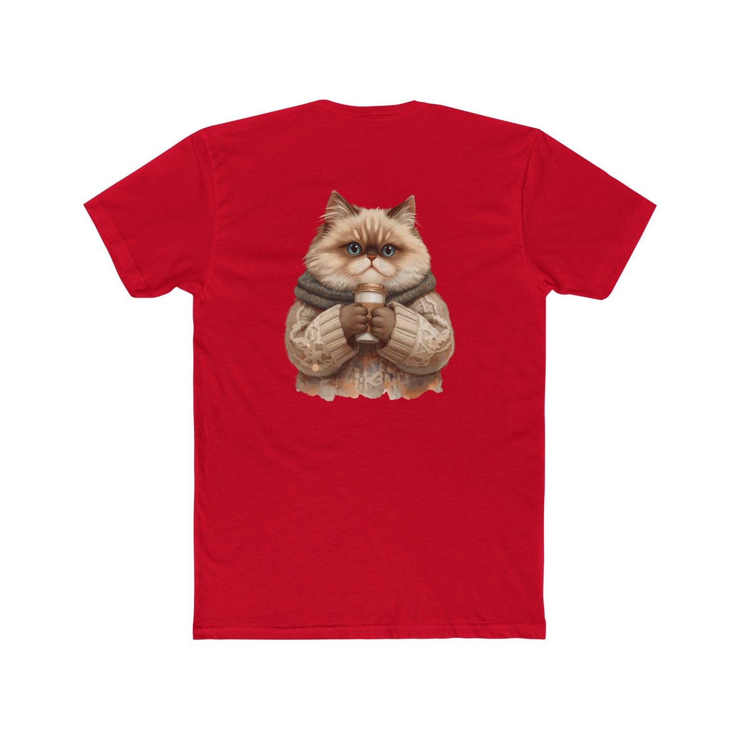 Cozy Cat Crew Tee — Cute Sweater Cat Graphic T-Shirt