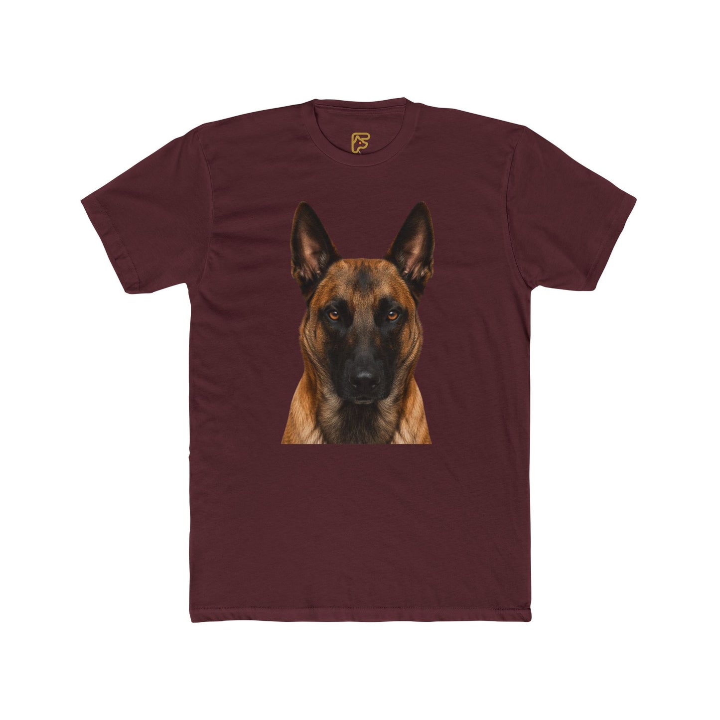 Belgian Malinois Portrait T-Shirt — Realistic Dog Face Tee for Pet Lovers