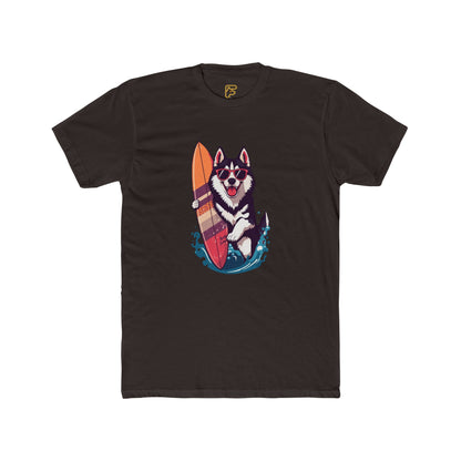 Surfing Husky Graphic Tee — Cute Dog Surfboard T-Shirt