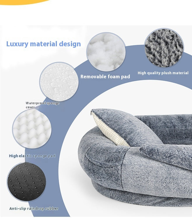 Washable Large Dog Bed for Human and Adult Dogs – Removable Cover Kennel Cushion, Soft Pet Sleeping Mat