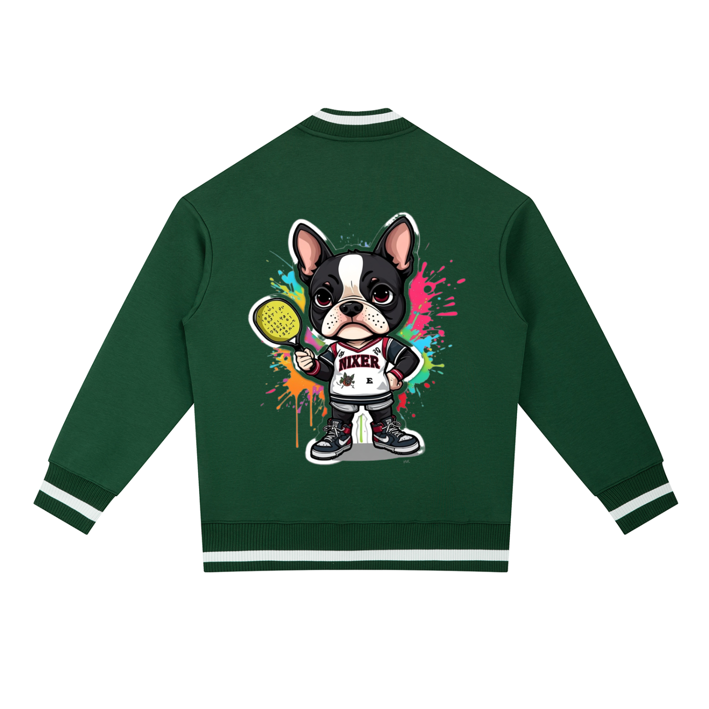 Contrast Piping Zip Bomber Jacket