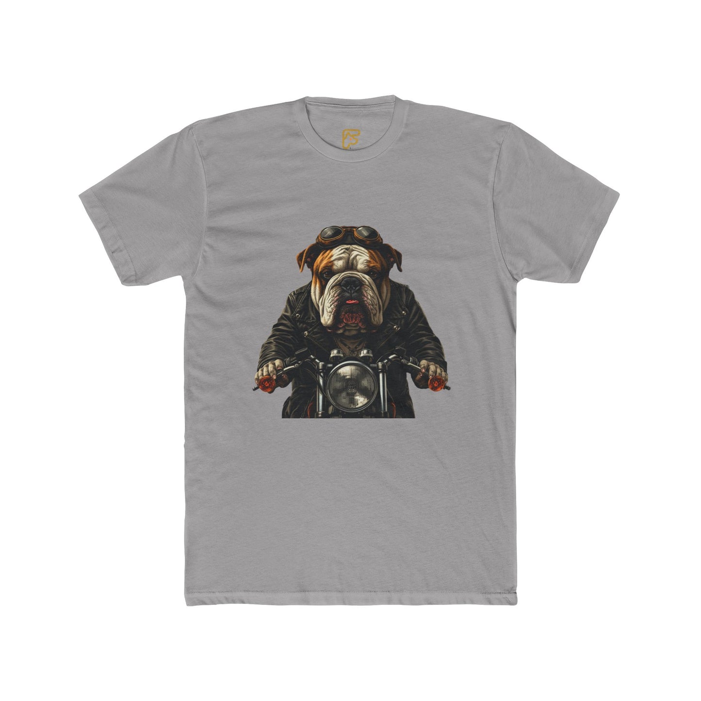 Bulldog Biker T‑Shirt — Motorcycle Dog Graphic Tee