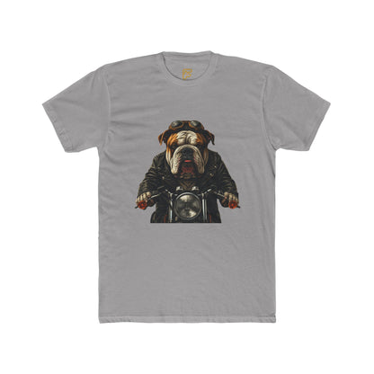 Bulldog Biker T‑Shirt — Motorcycle Dog Graphic Tee