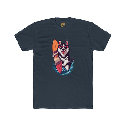 Surfing Husky Graphic Tee — Cute Dog Surfboard T-Shirt