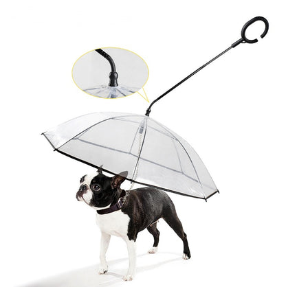 Transparent Adjustable Pet Umbrella – C-Type Handle Dog Rain Protection with Retractable Rod (70cm Diameter)