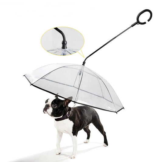 Transparent Adjustable Pet Umbrella – C-Type Handle Dog Rain Protection with Retractable Rod (70cm Diameter)