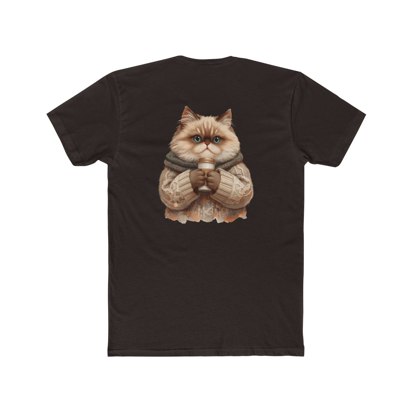 Cozy Cat Crew Tee — Cute Sweater Cat Graphic T-Shirt