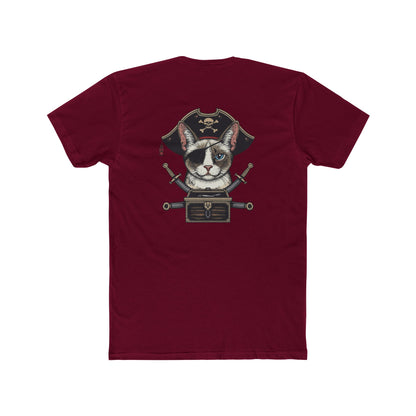 Pirate Cat Graphic Tee — Novelty Cat Pirate Skull & Crossed Cutlasses T-Shirt