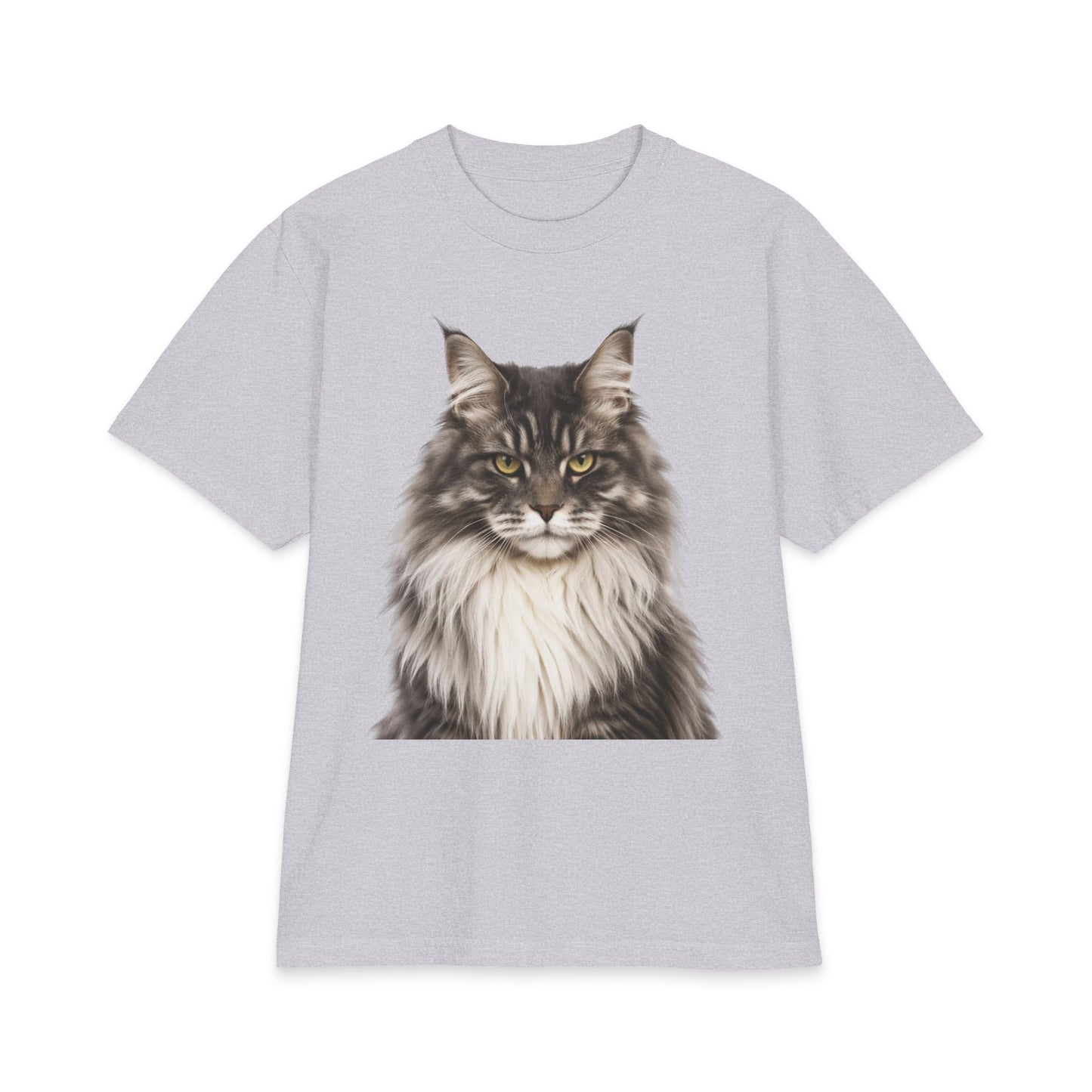 Maine Coon Portrait T‑Shirt — Realistic Cat Face Graphic Tee
