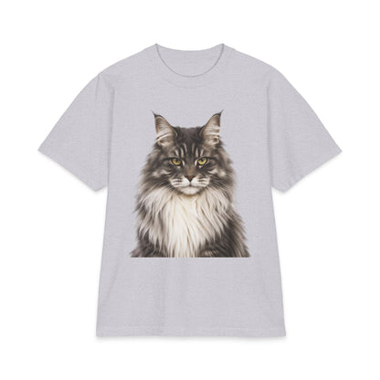 Maine Coon Portrait T‑Shirt — Realistic Cat Face Graphic Tee