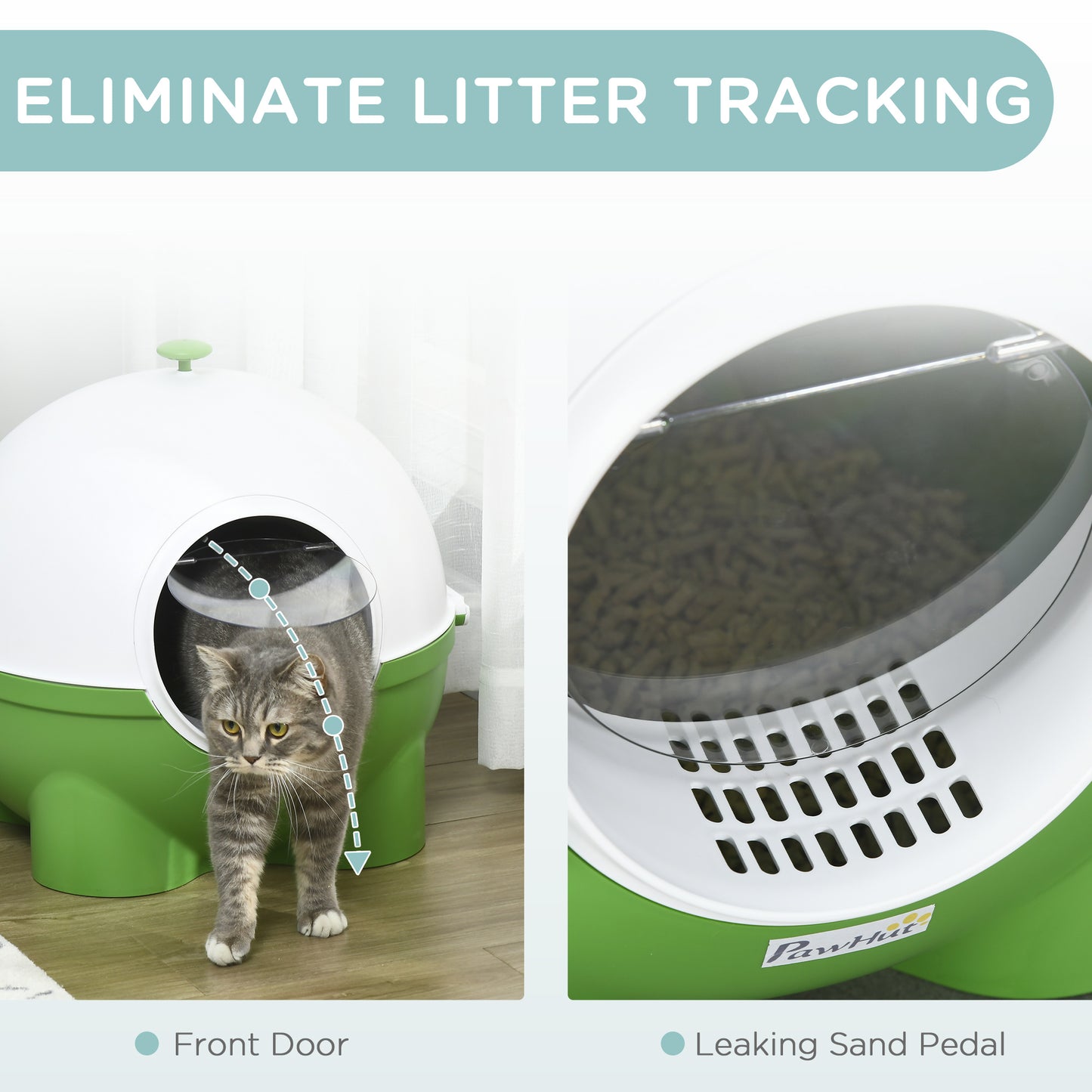 Large Covered Cat Litter Box with Scoop – Front Entry Hooded Design