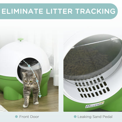 Large Covered Cat Litter Box with Scoop – Front Entry Hooded Design