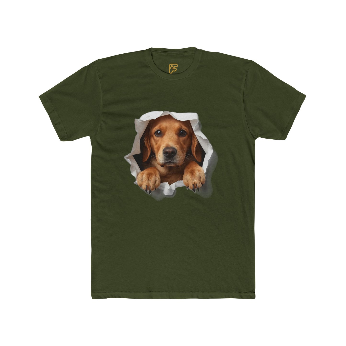 Dog Peeking Through Hole T-Shirt