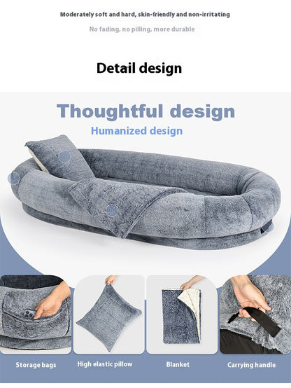 Washable Large Dog Bed for Human and Adult Dogs – Removable Cover Kennel Cushion, Soft Pet Sleeping Mat