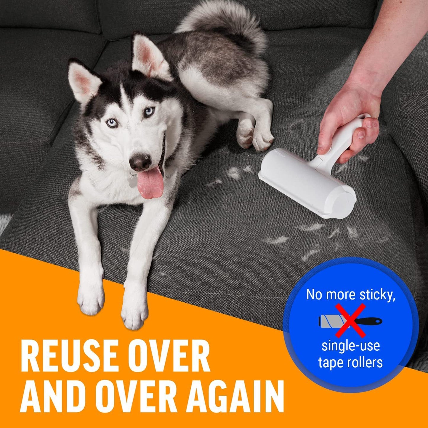 Pet Hair Remover Roller – Reusable Lint & Fur Picker