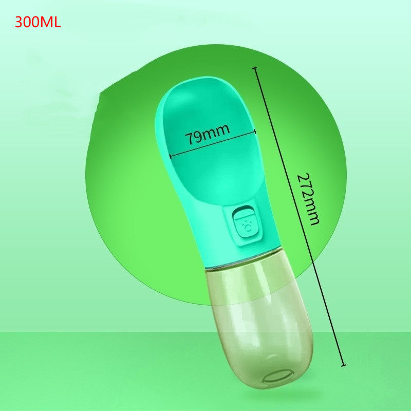 All-in-One Dog Travel Water Bottle & Food Container – Leak-Proof Portable Pet Dispenser, 458ml, Compact for Walks & Hiking