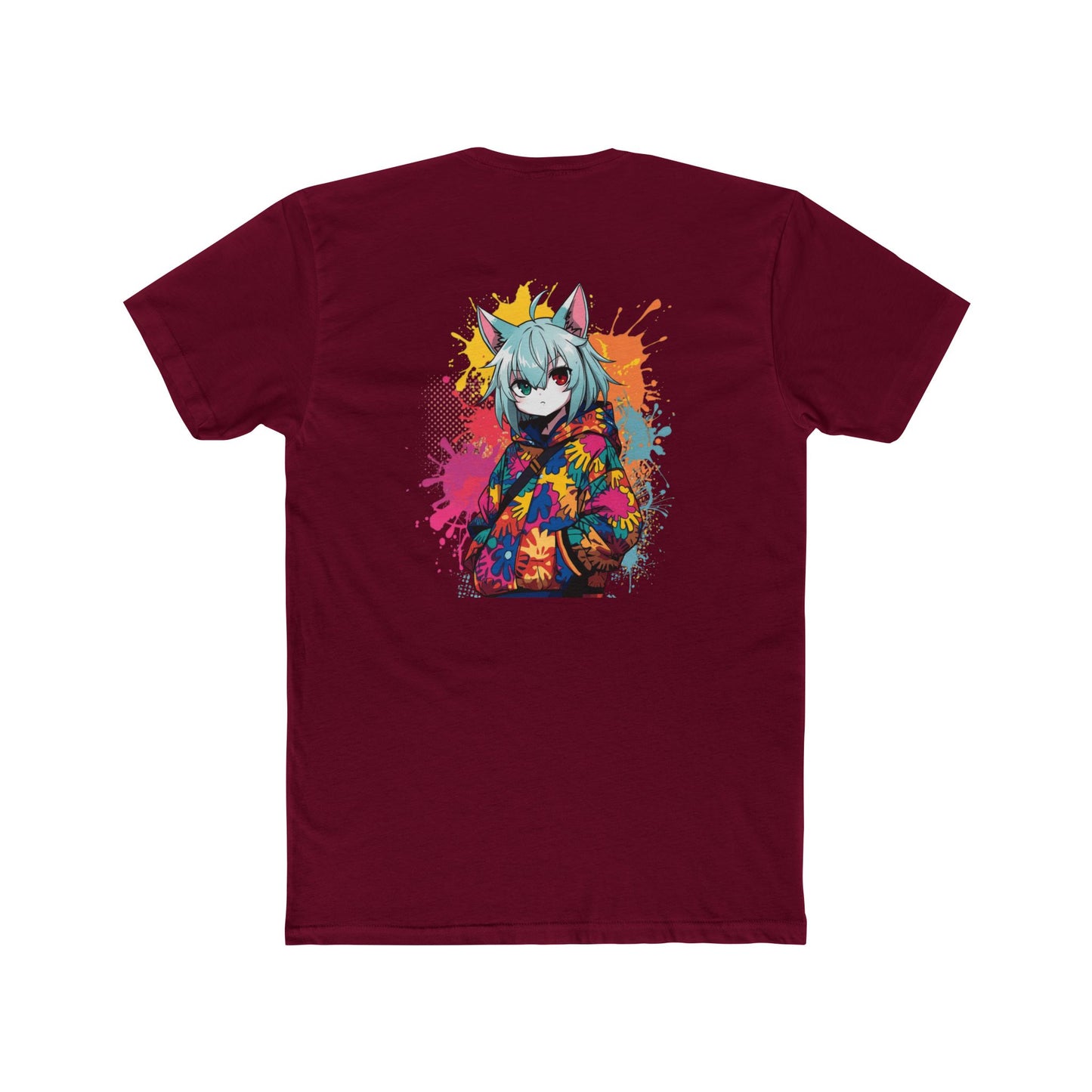 Anime Cat Girl Tee — Colorful Streetwear Graphic T-Shirt