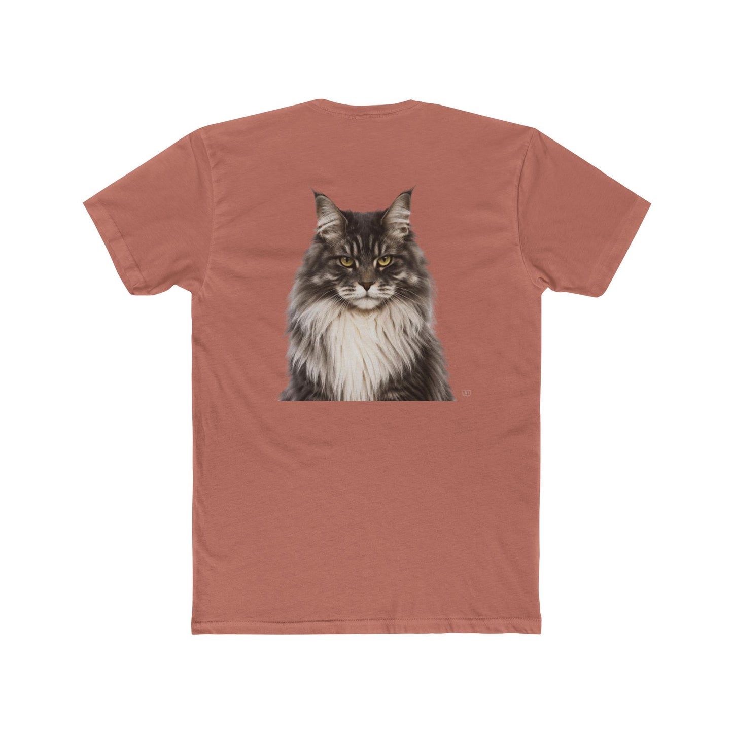 Cat Portrait T‑Shirt — Realistic Maine Coon Graphic Tee