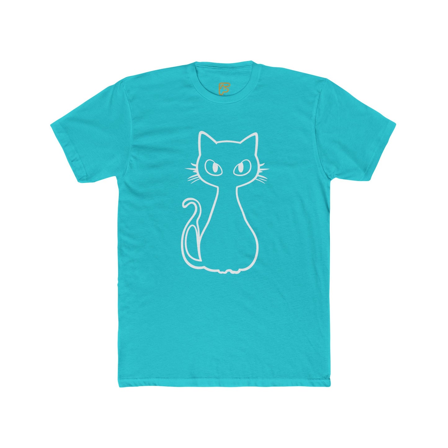 Minimal Outline Cat T-Shirt — Cute Line Art Kitty Tee